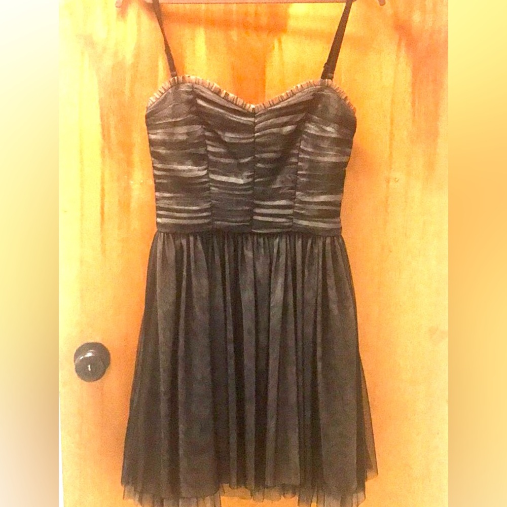 Betsey Johnson Corset Midi dress 6 Gray Black